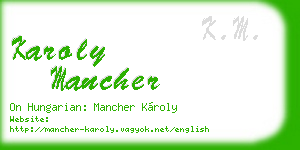 karoly mancher business card